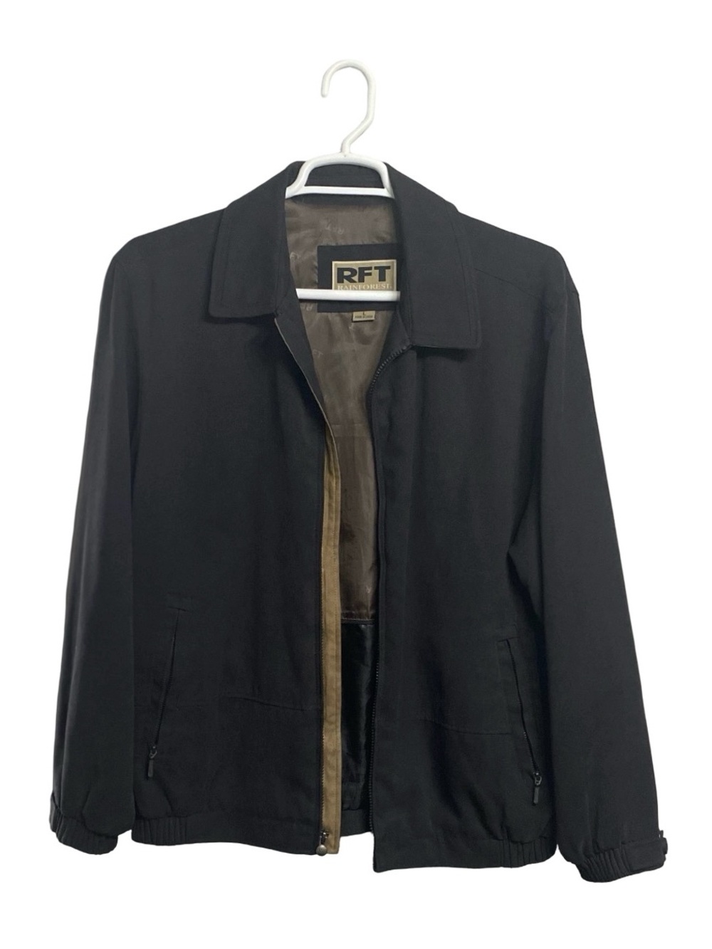 Vintage RFT Rainforest Black Micro Suede Jacket Size Large